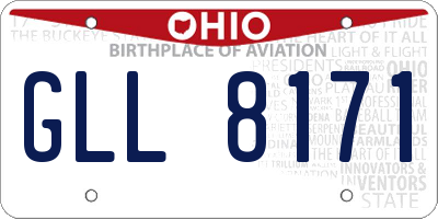 OH license plate GLL8171