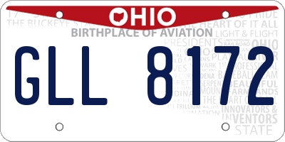 OH license plate GLL8172