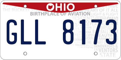 OH license plate GLL8173
