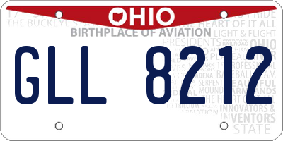 OH license plate GLL8212