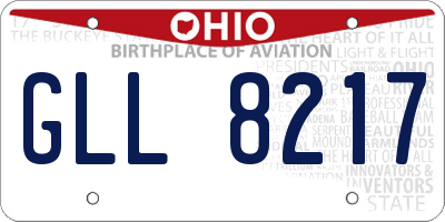 OH license plate GLL8217