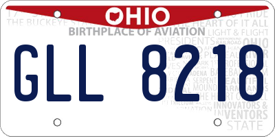 OH license plate GLL8218