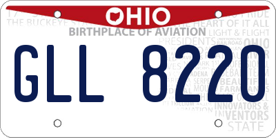 OH license plate GLL8220