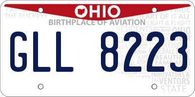 OH license plate GLL8223
