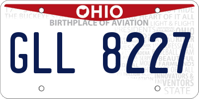 OH license plate GLL8227