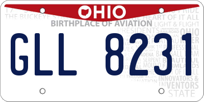 OH license plate GLL8231