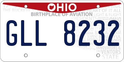 OH license plate GLL8232