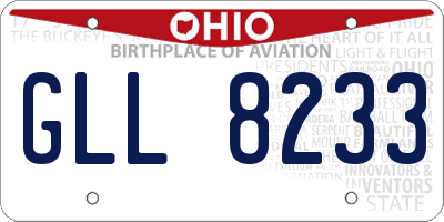 OH license plate GLL8233