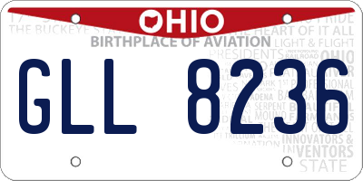 OH license plate GLL8236
