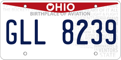 OH license plate GLL8239