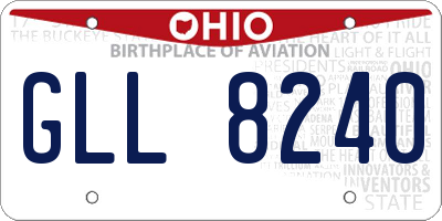 OH license plate GLL8240