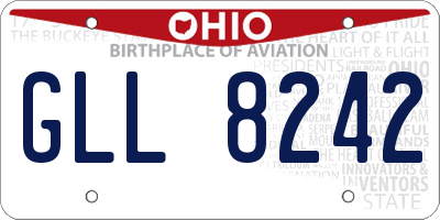 OH license plate GLL8242