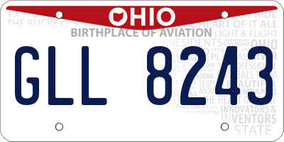 OH license plate GLL8243