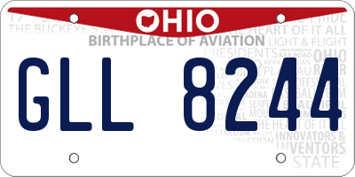 OH license plate GLL8244