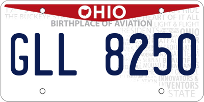 OH license plate GLL8250