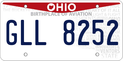 OH license plate GLL8252