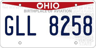 OH license plate GLL8258