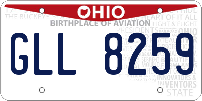 OH license plate GLL8259