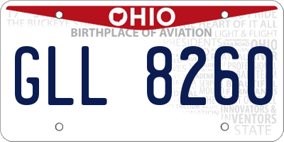 OH license plate GLL8260