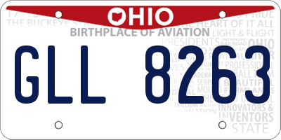 OH license plate GLL8263