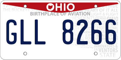 OH license plate GLL8266