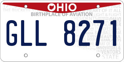 OH license plate GLL8271