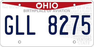 OH license plate GLL8275