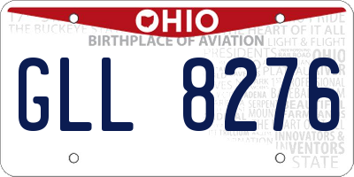 OH license plate GLL8276