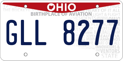 OH license plate GLL8277