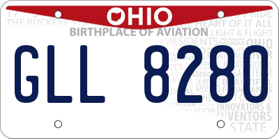 OH license plate GLL8280
