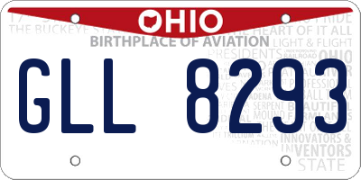 OH license plate GLL8293