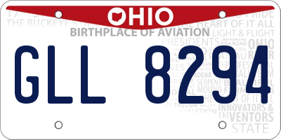 OH license plate GLL8294