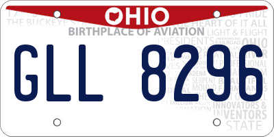 OH license plate GLL8296