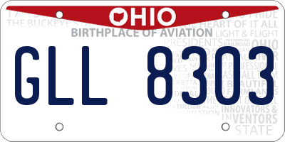 OH license plate GLL8303