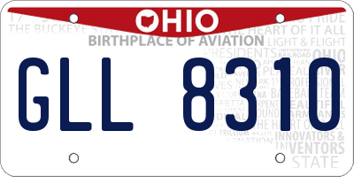 OH license plate GLL8310