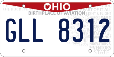 OH license plate GLL8312