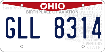OH license plate GLL8314