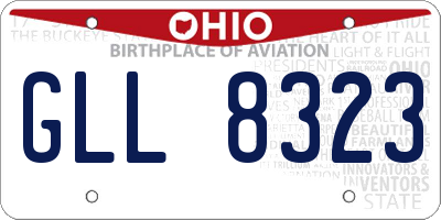 OH license plate GLL8323
