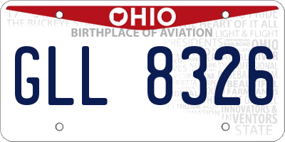 OH license plate GLL8326