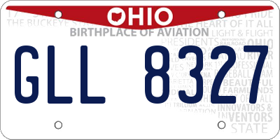 OH license plate GLL8327