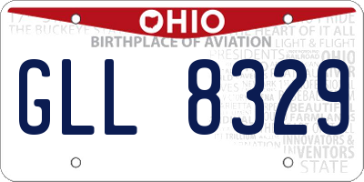 OH license plate GLL8329