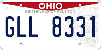 OH license plate GLL8331