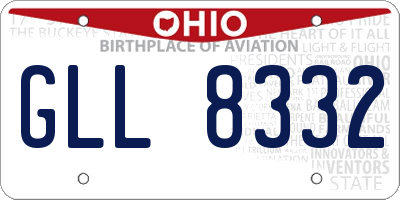 OH license plate GLL8332