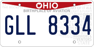 OH license plate GLL8334