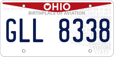 OH license plate GLL8338