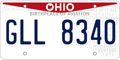 OH license plate GLL8340