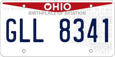 OH license plate GLL8341