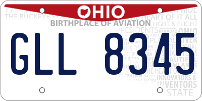 OH license plate GLL8345