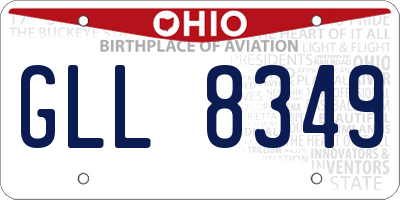 OH license plate GLL8349