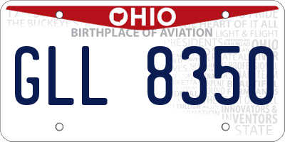 OH license plate GLL8350